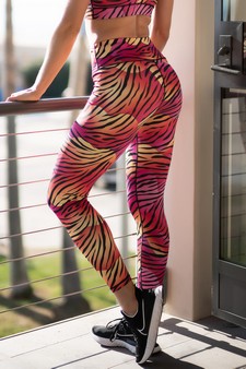 Women’s Peachy Zebra Print Activewear Leggings style 2