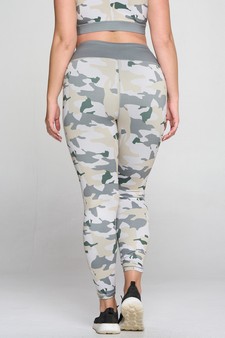 Women’s Light Wash Camo Print Activewear Leggings style 3