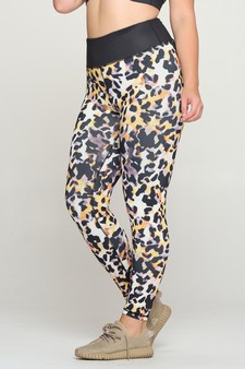 Women’s Neon Cheetah Print Activewear Leggings style 2