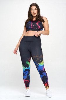 Women’s Paint Splatter Activewear Leggings style 5