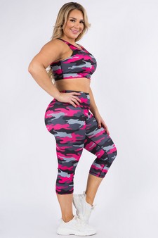 Women's Pink Camouflage Activewear Set (XL only) style 2