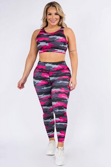 Women's Pink Camouflage Activewear Set (XL only) style 4