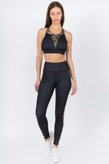 Women's Horizontal Zebra Printed Activewear Sports Bra style 5