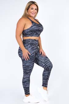 Women's Zebra Print Activewear Set (XL only) style 2