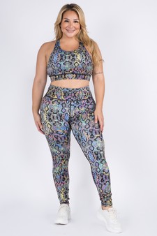 Women's Iridescent Snakeskin Print 2-Piece Activewear Set style 4