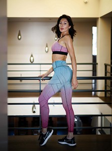 Women’s Lined Technicolor Activewear Set style 3