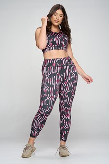 Women's Convivial Animal Mix Print Activewear Set style 4