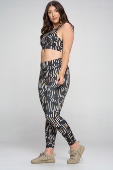 Women's Convivial Animal Mix Print Activewear Set style 2