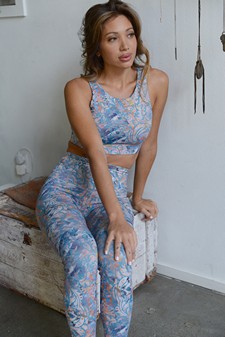 Women’s Feathered Tie Dye Activewear Set style 2