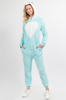 Plush Blue Unicorn Animal Onesie Pajama Costume - (3pcs M/L only)