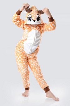 Kid's Spotted Heart Reindeer Animal Onesie style 2