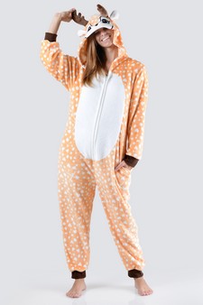 Women's Spotted Heart Reindeer Animal Onesie style 5