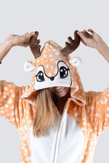 Women's Spotted Heart Reindeer Animal Onesie style 6