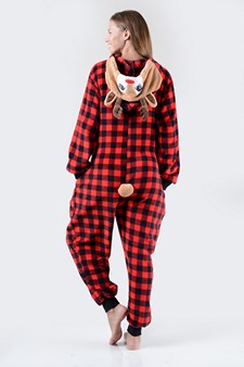 Women's Plaid Reindeer Animal Onesie (6pcs M/L only) style 4