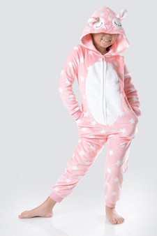 Kid's Pink Star Owl Onesie style 3
