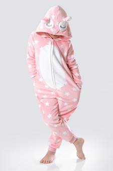 Kid's Pink Star Owl Onesie style 4
