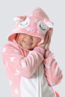 Kid's Pink Star Owl Onesie style 8