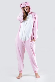 Women's Pink Piggy Animal Onesie Pajama style 3