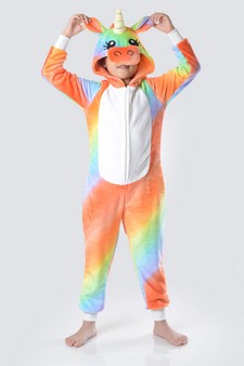 Kid's Tie Dye Striped Unicorn Onesie style 2