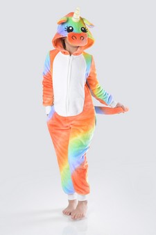 Kid's Tie Dye Striped Unicorn Onesie style 3