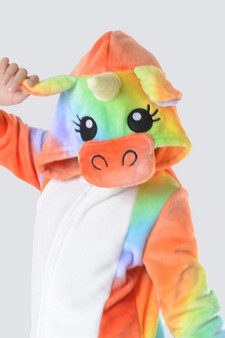 Kid's Tie Dye Striped Unicorn Onesie style 7