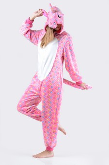 Women's Pink Star Unicorn Onesie style 3