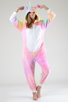 Plush Tie Dye Unicorn Animal Onesie Pajama style 2