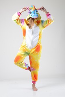 Plush Star Print Unicorn Animal Onesie style 2