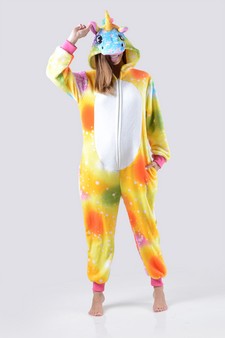 Plush Star Print Unicorn Animal Onesie style 3