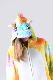 Plush Star Print Unicorn Animal Onesie style 7