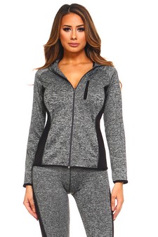 Women's active wear zip up jacket with hoodie style 2