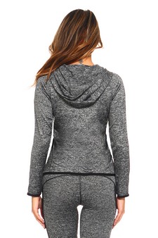 Women's active wear zip up jacket with hoodie style 3