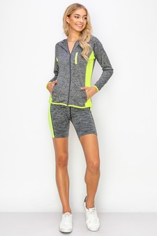 Women's active wear zip up jacket with hoodie style 5