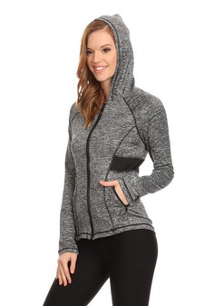 Women's Active Wear Zip Up Jacket With Hoodie style 2