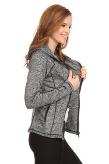 Women's Active Wear Zip Up Jacket With Hoodie style 3