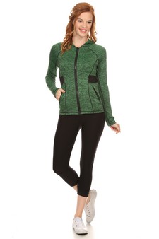 Women's Active Wear Zip Up Jacket With Hoodie style 6