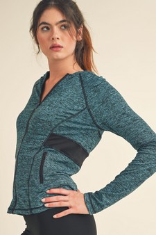 Women's Active Wear Zip Up Jacket With Hoodie style 4