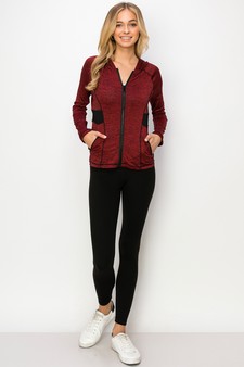 Women's Active Wear Zip Up Jacket With Hoodie style 6