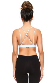 Deep V Neckline w/ Double Strap Bralette - Sky Blue style 3