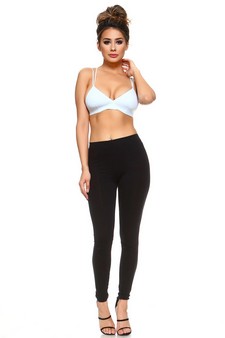 Deep V Neckline w/ Double Strap Bralette - Sky Blue style 4