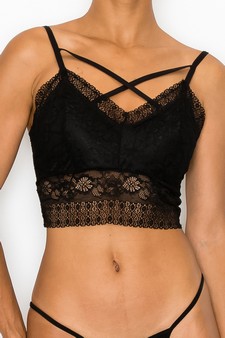 Lace Bralette with Front X Detail