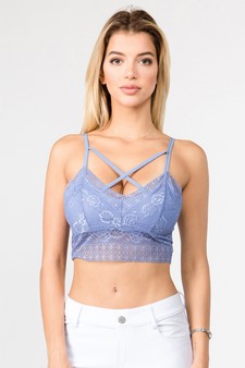 Lace Bralette with Front X Detail