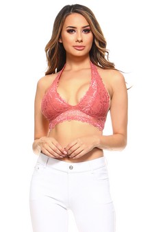 Floral Lace Halter Bralette style 2