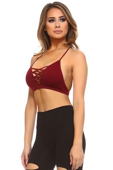 Women's Criss Cross Ribbed Bralette style 2