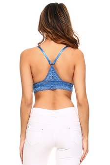 Lady's Supersoft Lace Triangle Bralette w/Spaghetti Detail style 3