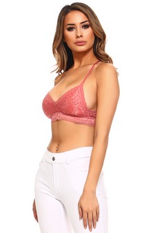Lady's Supersoft Lace Triangle Bralette w/Spaghetti Detail