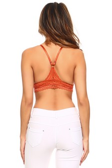 Lady's Supersoft Lace Triangle Bralette w/Spaghetti Detail style 3