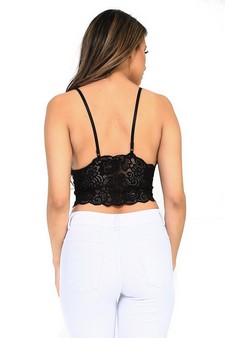 **NY ONLY**Lady's Scallop Lace Plunge Neck Bralette style 6