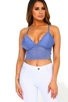 Lady's Scallop Lace Plunge Neck Bralette style 3