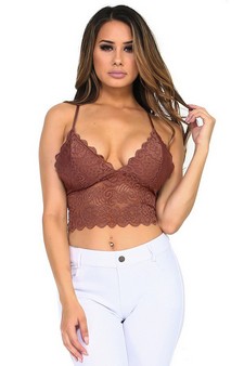 Lady's Scallop Lace Plunge Neck Bralette style 2